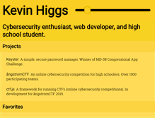 Tablet Screenshot of kevinhiggs.com